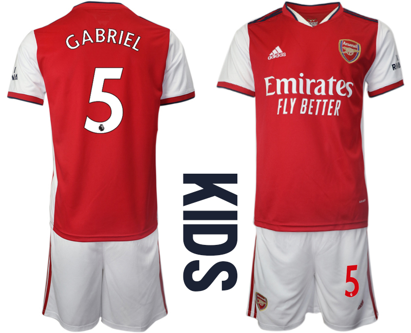 Youth 2021-2022 Club Arsenal home red #5 Soccer Jersey